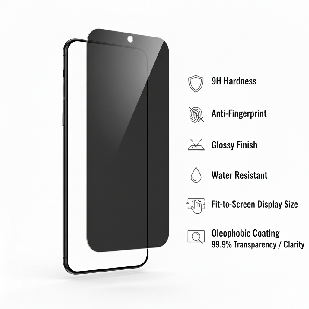 Privacy Tempered Glass for iPhone 15 Pro Max | Privacy Screen Protector for iPhone 15 Pro Max